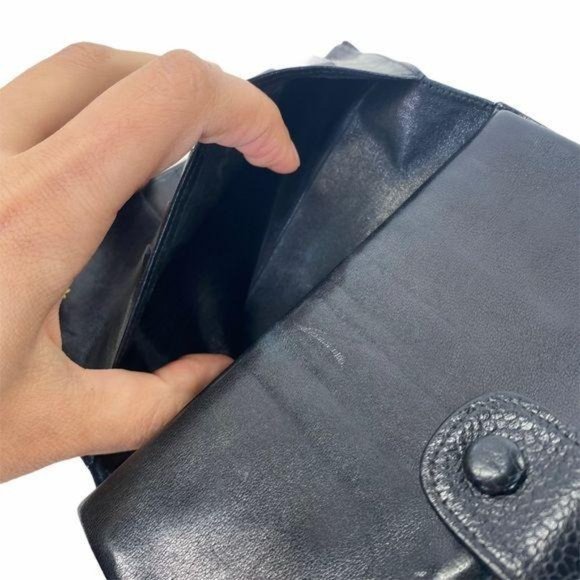 Authentic Chanel Wallet Long Black Caviar Skin Leather GG Vintage On Sale - Picture 6 of 11